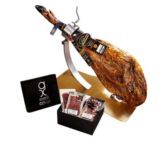 COVAP Jamón Bellota 100% Ibérico DOP 31 Sobres x100g + 175g Taquitos + 200g Codillo 