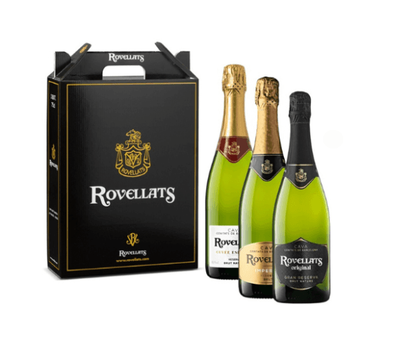 ROVELLATS Caja con Cava Original, Cuvée, Imperial 