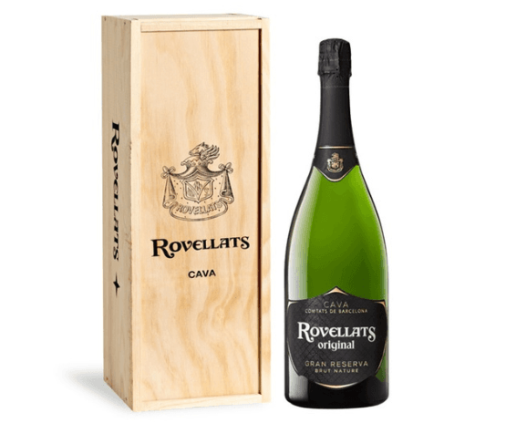 ROVELLATS Cava Original Gran Reserva Brut Nature 2019 con caja de madera 150cl Magnum